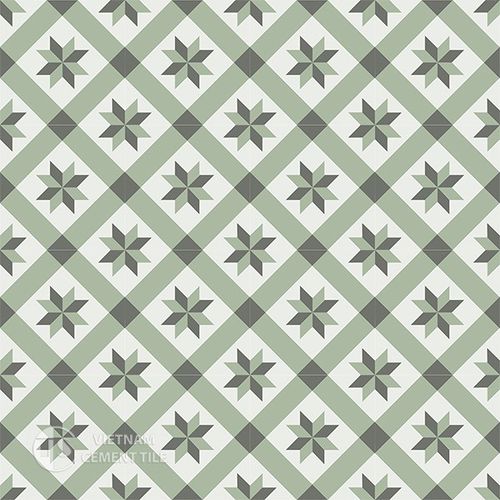 Piastrella in cemento encausto da interno - CTS 11.8 - Vietnam cement tile corp - da pavimento / da parete / 20x20 cm