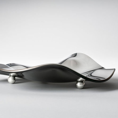 Vaso contemporaneo - STINGRAY SILVER - PlusObject - in vetro / fatto a mano