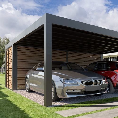 Pergola autoportante - SL240 - Soltec - in metallo / in legno / a lamelle frangisole