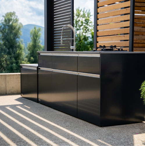 Cucina da esterno - Soltec - contemporanea / in metallo / in legno