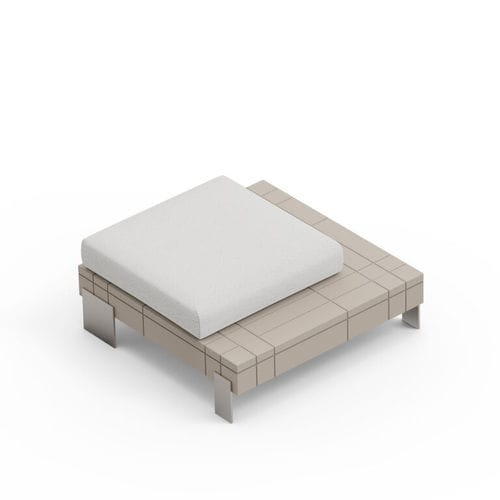 Ottomana minimalista - RHOR - Lyxo Design - in polietilene / rettangolare / modulare