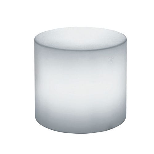 Pouf design - BLOK - Lyxo Design - in polietilene / tondo / luminoso a LED