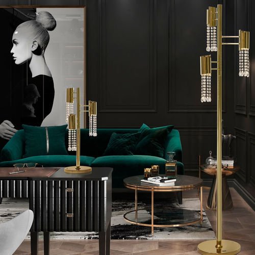 Lampada da terra - MELISSA - K-LIGHTING - in acciaio inossidabile / in cristallo / contemporanea