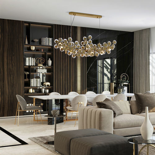 Lampada a sospensione - EVA  - K-LIGHTING - in acciaio inossidabile / in cristallo / contemporanea