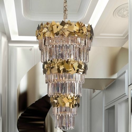 Lampadario contemporaneo - HEMERA - K-LIGHTING - in cristallo / in acciaio inossidabile / da 14 lampadine