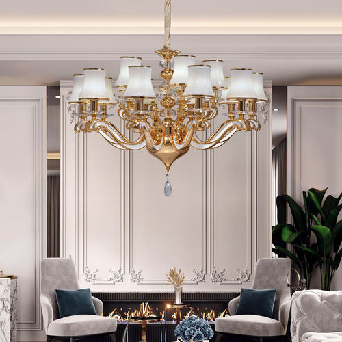 Lampadario classico - VINTAGE  - K-LIGHTING - in vetro / in acciaio inossidabile / da 15 lampadine