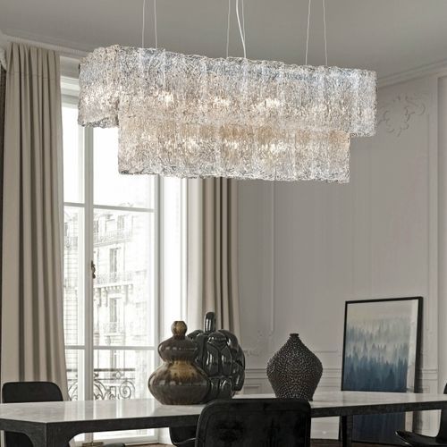 Plafoniera contemporanea - ATENAS - K-LIGHTING - rettangolare / in vetro / in ottone
