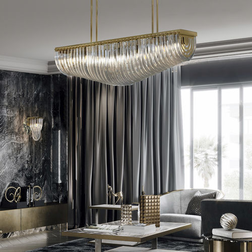 Plafoniera contemporanea - ANATOLE - K-LIGHTING - in cristallo / in acciaio inossidabile / altre sorgenti luminose