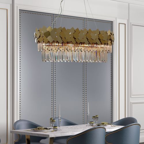 Plafoniera contemporanea - HEMERA - K-LIGHTING - in cristallo / in acciaio inossidabile / altre sorgenti luminose