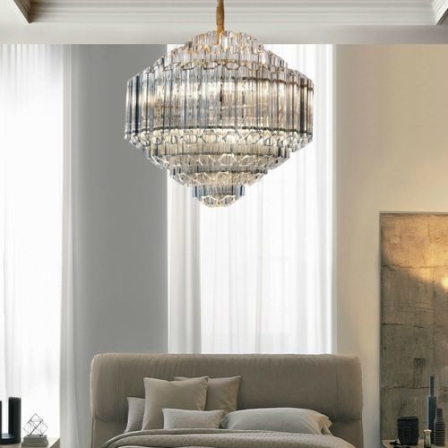 Lampadario contemporaneo - LUX - K-LIGHTING - in vetro / in acciaio inossidabile / da 8 lampadine