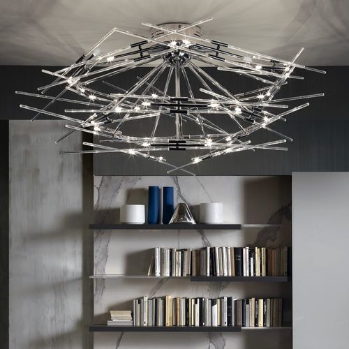 Lampadario contemporaneo - LINE ORIENTE - K-LIGHTING - in vetro / in metallo / contract