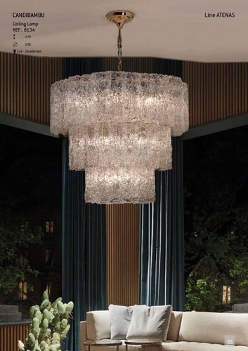 Lampadario contemporaneo - LINE ATENAS - K-LIGHTING - in vetro / in ottone lucidato / contract