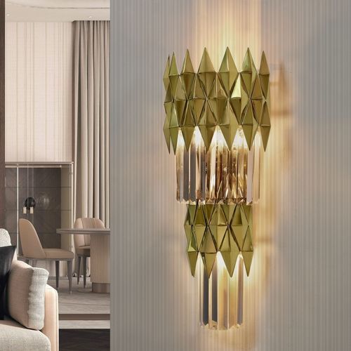 Applique contemporanea - LINE LUNE - K-LIGHTING - da interno / in acciaio inossidabile / in cristallo