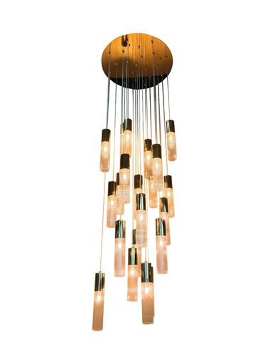 Lampadario contemporaneo - LINE MEDIUM - K-LIGHTING - in vetro / in metallo / a cascata