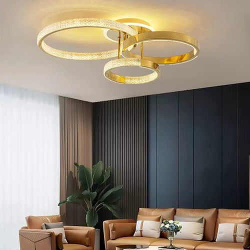 Plafoniera contemporanea - LINE FERREIRA - K-LIGHTING - ad anelli / in acciaio inossidabile lucido / in acrilico