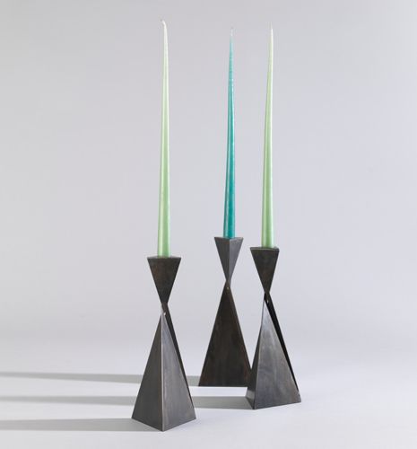Portacandela acciaio - Ava - TOM FAULKNER - in bronzo