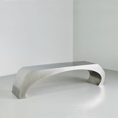 Panca contemporanea - Skye - TOM FAULKNER - in acciaio lucido / senza schienale / senza braccioli