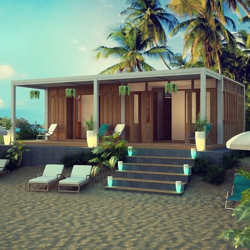 Casa tipo bungalow - 28M2 - Teck Time - contemporanea / con terrazza / in acciaio