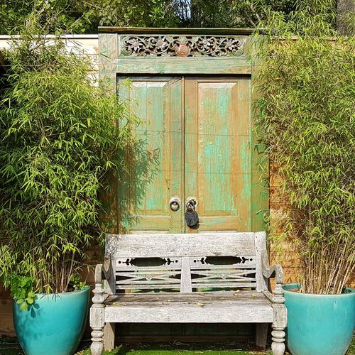 Porta per esterni - EFFET VIEILLI - Teck Time - in teak / battente