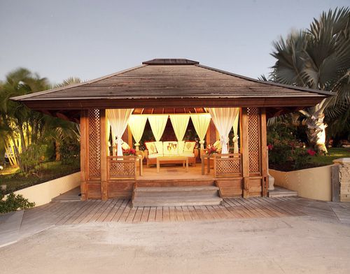 Gazebo in teak - 20M2 - Teck Time - tetto in legno / con struttura in legno / per hotel