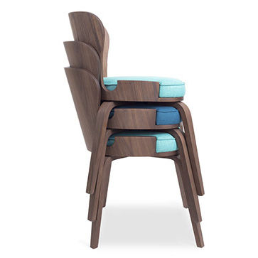 Sedia da pranzo contemporanea - BOOM  - arianeske - da interno / in legno / impilabile