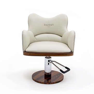 Poltrona da parrucchiere in ecopelle - BALMAIN styling chair - arianeske - con pompa idraulica / bianca / contract