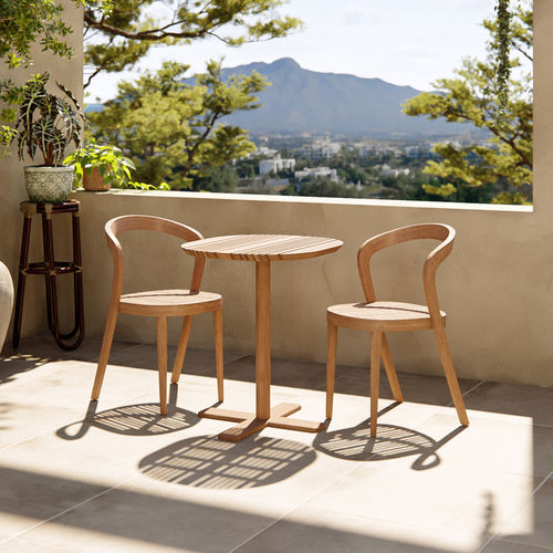 Set tavolo e sedia contemporaneo - Udi - arianeske - da giardino / in teak / rotondo
