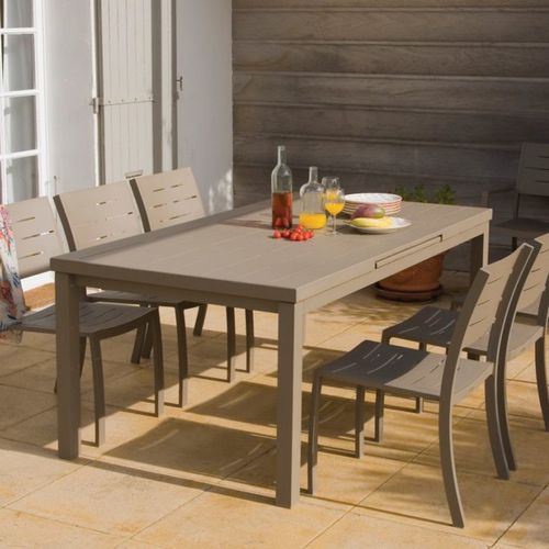 Tavolo contemporaneo - TYPON - Ezeis - in alluminio / con supporto in alluminio / rettangolare