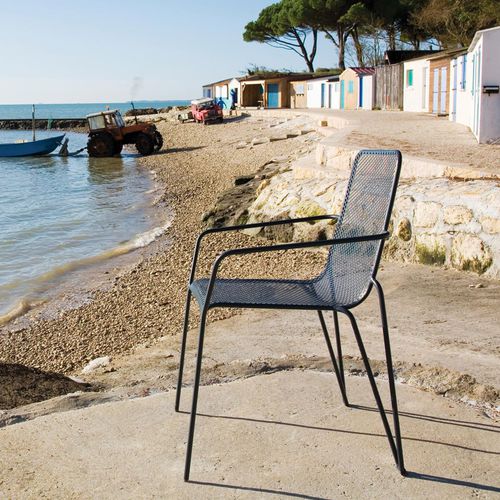 Sedia da giardino contemporanea - AMBROISE - Ezeis - da esterno / in acciaio / impilabile