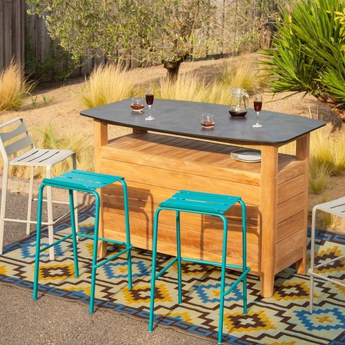Mobile bar contract - NAVY - Ezeis - contemporaneo / in teak / in HPL