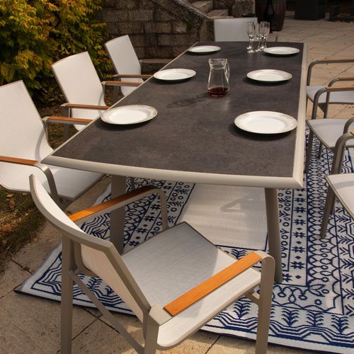 Tavolo da pranzo contemporaneo - ROTONDE - Ezeis - in alluminio / in ceramica / in HPL