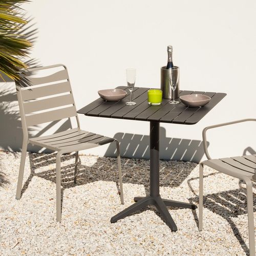 Tavolo da bistrot contemporaneo - SPRING - Ezeis - in alluminio / con supporto in alluminio / quadrato