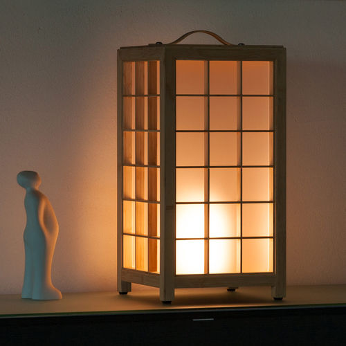 Lanterna contemporanea - UZEA : CARRES L - Ezeis - in bambù / LED / da interno