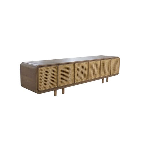 Mobile porta TV contemporaneo - SCARLETT - Ezeis - lowboard / in rattan / beige