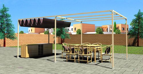 Pergola autoportante - Cuatelart, s.l. - in acciaio galvanizzato / con copertura scorrevole / modulabile