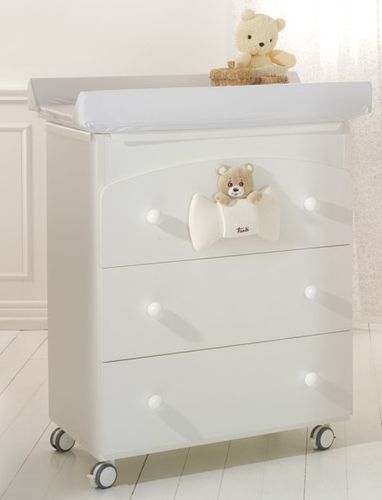 Fasciatoio in legno - TRUDINO - Baby Expert - con rotelle