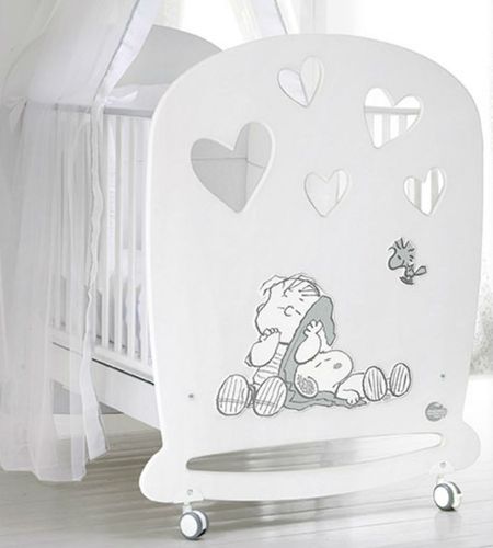 Letto per neonato contemporaneo - WHITE LINUS COT - Baby Expert - con rotelle / in legno