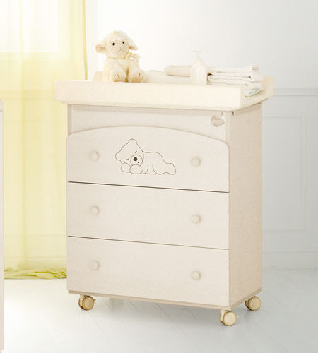 Fasciatoio in legno - COCCOLO - Baby Expert - con rotelle