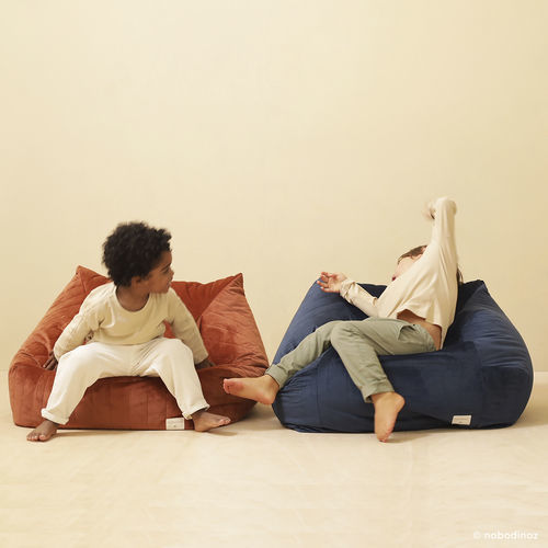 Poltrona a sacco contemporanea - Chelsea - Nobodinoz - in velluto / con rivestimento rimovibile / per bambini