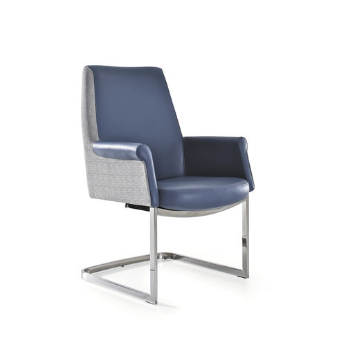 Sedia visitatore contemporanea - ANDY - Milani - da interno / in pelle / cantilever