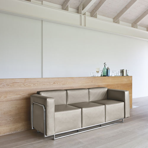 Divano contemporaneo - COCKTAIL - Milani - in pelle / per uso contract