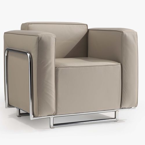Poltrona contemporanea - COCKTAIL - Milani - in pelle / nera / marrone