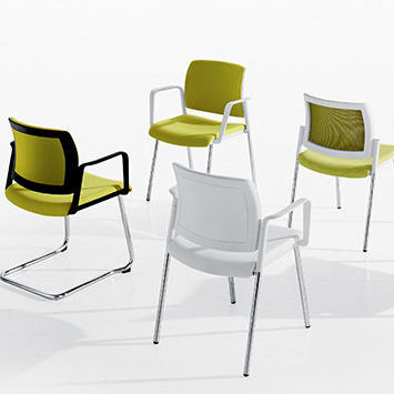 Sedia visitatore contemporanea - LEX - Milani - da interno / in tessuto / imbottita