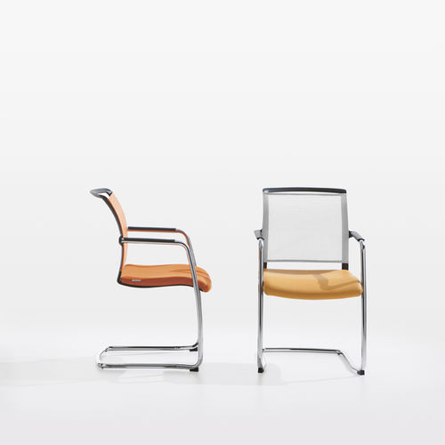 Sedia visitatore contemporanea - ZED - Milani - da interno / in rete / cantilever