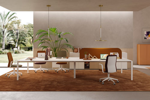 Tavolo da riunione contemporaneo - DIECI - PROF - in legno / in melaminico / in vetro