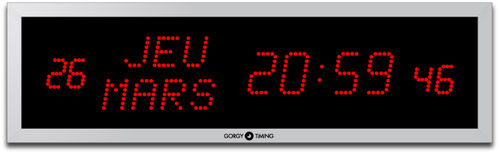 Orologio contemporaneo - LEDICA® ALPHA REVERSO 7.M.S - Gorgy Timing - per installazioni a soffitto / digitale / in alluminio