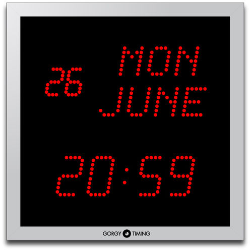 Orologio contemporaneo - LEDICA® ALPHA CARRE 7.M - Gorgy Timing - a muro / digitale / in alluminio