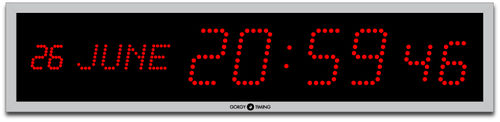 Orologio contemporaneo - LEDICA® REVERSO 10.M.S - Gorgy Timing - per installazioni a soffitto / digitale / in alluminio