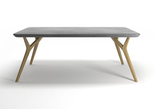 Tavolo da pranzo contemporaneo - TWIGS - greenstone co ltd - in rovere / in calcestruzzo fibrorinfrozato / rettangolare