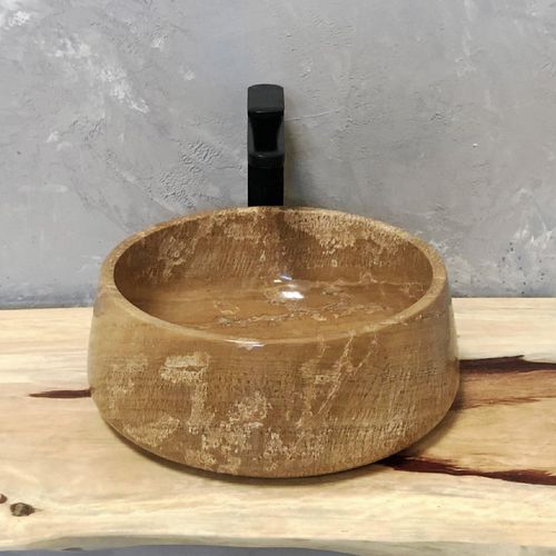 Lavabo da appoggio - SAUL - ARRELART - in pietra naturale / in onice / personalizzabile